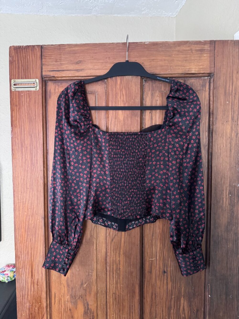 Reformation Black Silk Floral Corset Style Top 2 - Picture 3 of 6